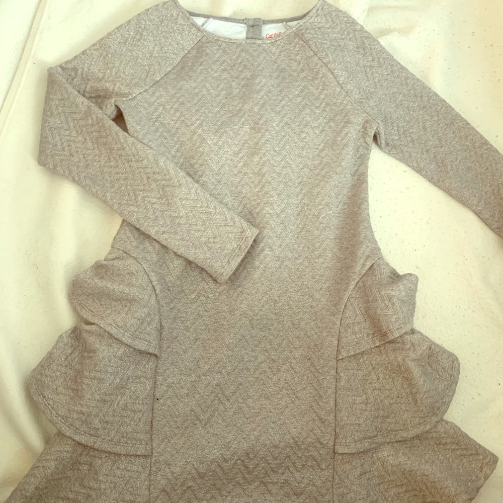 Grey/Gold Ruffle dress